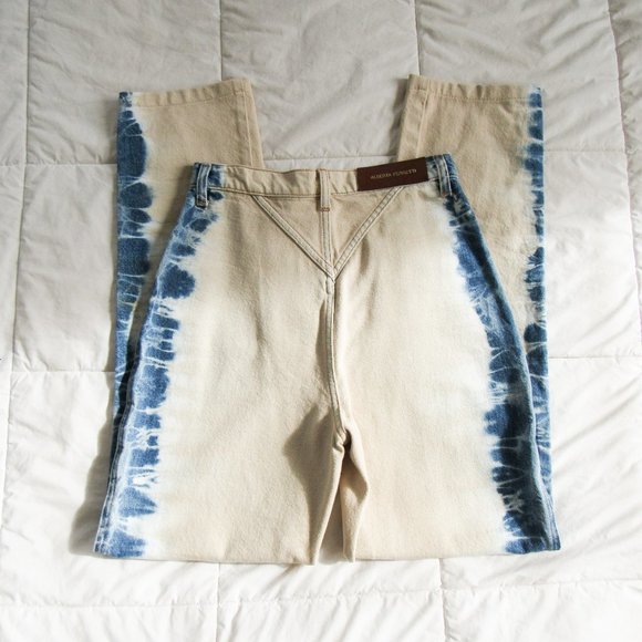 NEW! ALBERTA FERRETI Designer Bleached Denim Jeans High Rise Tan/Blue-4 Orig$698 - Picture 3 of 16